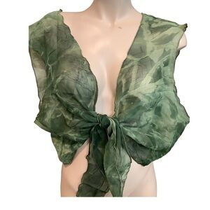 Zuliana Size XL Green Tye Die Sleeveless Crop Top. Made in USA. New With Tags